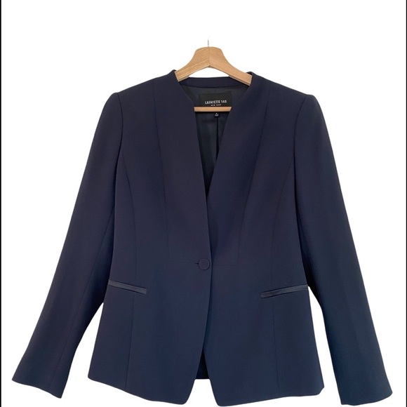 LAFAYETTE 148 NY 1 Button Blazer Navy Blue Size 6 - Picture 1 of 7
